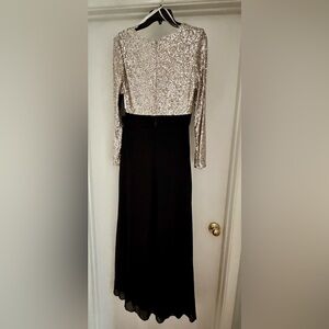 Black with Silver Sequins Formal Dress